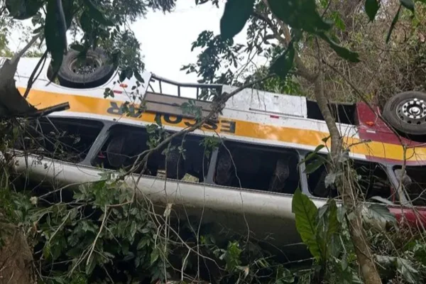 ônibus escolar caiu em Alagoas