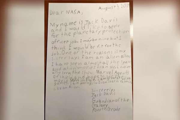 Nasa responde menino que se candidatou a vaga de “protetor da Terra”