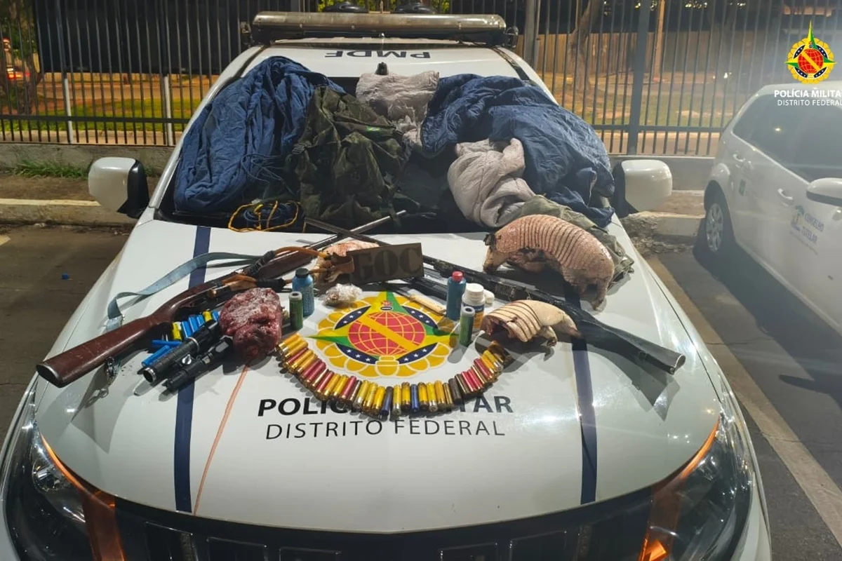 Homem é preso por caça ilegal em área rural de Planaltina 1 Homem preso caça ilegal