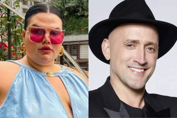 Montagem colorida de Thais Carla e Paulo Gustavo - Metrópoles