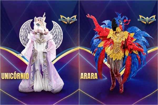 A Globo divulgou mais duas fantasias do The Masked Singer Brasil: do Unicórnio e da Arara