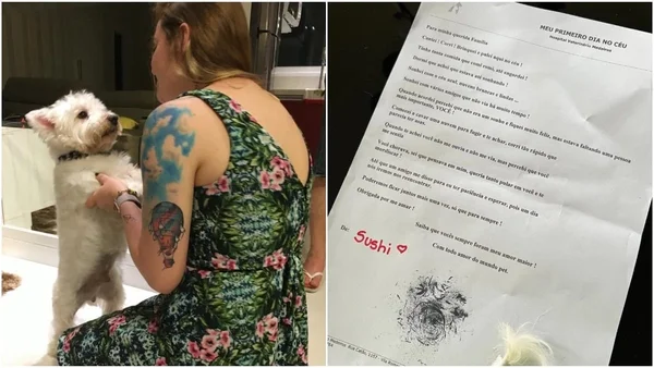 Jovem recebe carta após falecimento do cãozinho: “Meu 1º dia no céu”