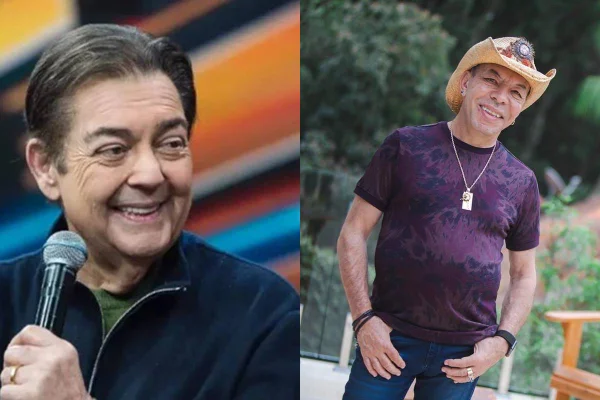 Montagem com fotos coloridas de Faustão e Faustão - Chrystian - Metrópoles