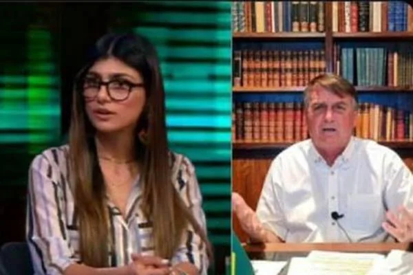 Montagem colorida de duas fotos: à esquerda, mulher com cabelo longo e óculos; e, à direita, homem gesticula com as mãos