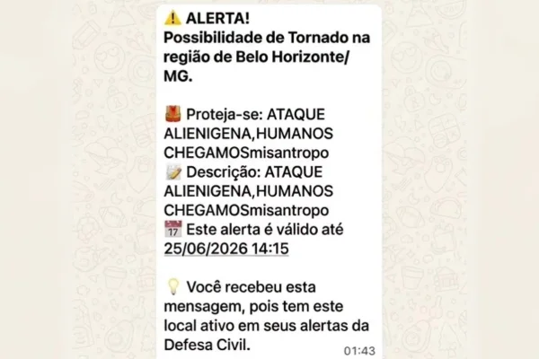 Moradores de BH receberam aviso de “ataque alienígena” da Defesa Civil
