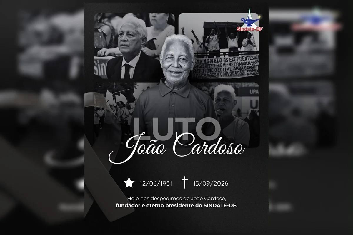 Fundador do sindicato de técnicos de enfermagem do DF morre aos 75 anos - imagem 1 Fundador do sindicato de técnicos de enfermagem do DF morre aos 75 anos - imagem 1