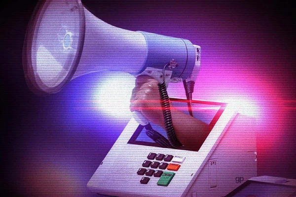 urna eletrônica com megafone