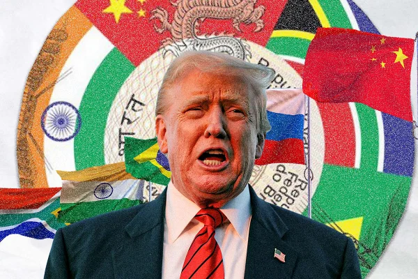 Imagem colorida de Donald Trump contra Brics - Metrópoles