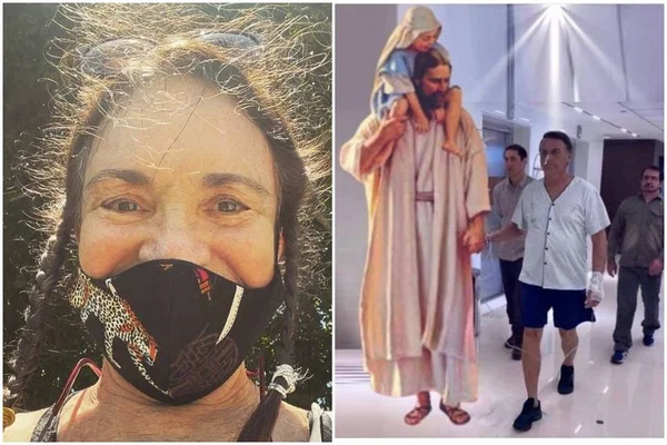 Regina Duarte rebate críticas após post com montagem de Bolsonaro