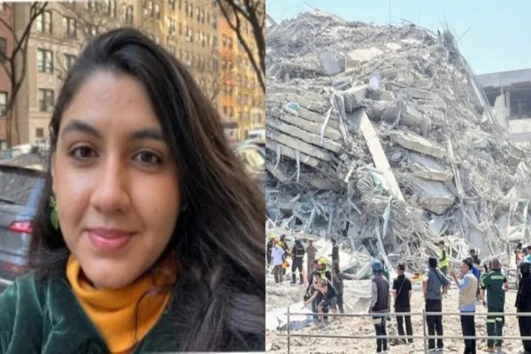 Imagem colorida de brasileira na Tailândia após terremoto - Metrópoles