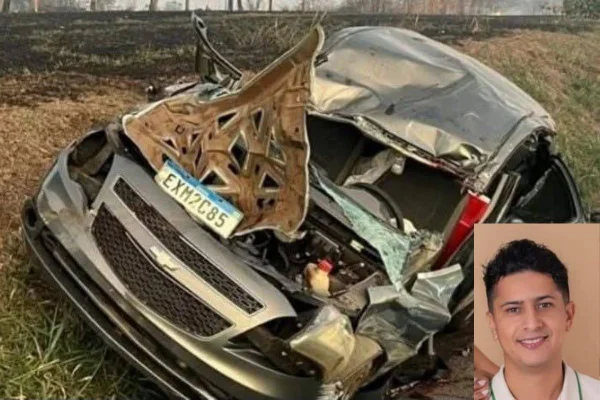 Raphael Cardoso Bellarmino não resistiu. Sua esposa, Natyeli Bellarmino, ficou ferida após o carro ter sido atingido pela árvore em chamas - Metrópoles