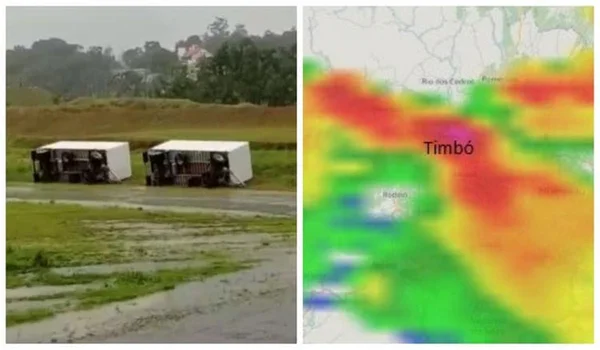 Defesa Civil alerta para tornado com ventos de 100km/h em SC