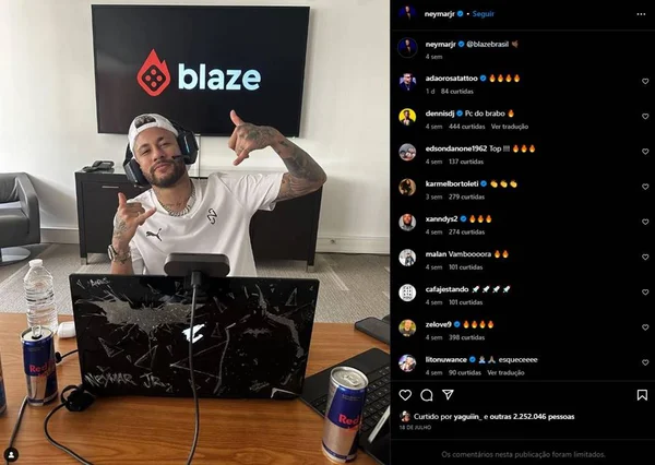 print de foto de neymar em computador e comentarios da foto ao lado - metrópoles