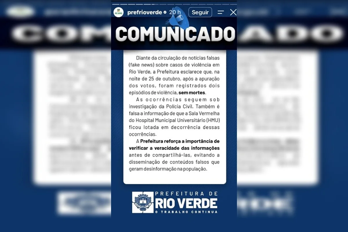 Comunicado da Prefeitura de Rio Verde (GO) Comunicado da Prefeitura de Rio Verde (GO)