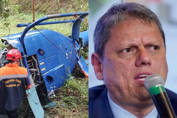 Dois passageiros morreram e uma criança e o piloto foram resgatados com vida do helicóptero encontrado nesta sexta (17/1) em Caieiras - Metrópoles