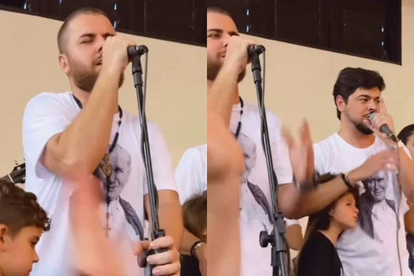 montagem com fotos de Zé Neto e Cristiano cantando - metrópoles