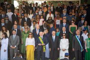 Autoridades se reuniram em arquibancada 
