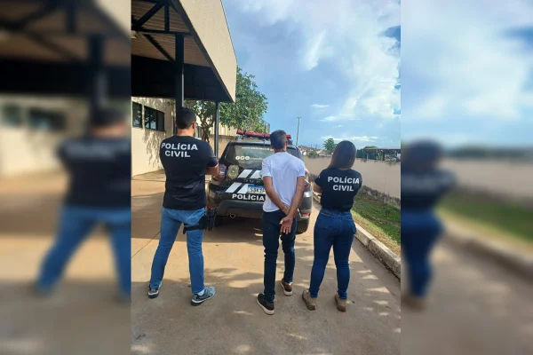 Imagem colorida de homem preso em Goiás