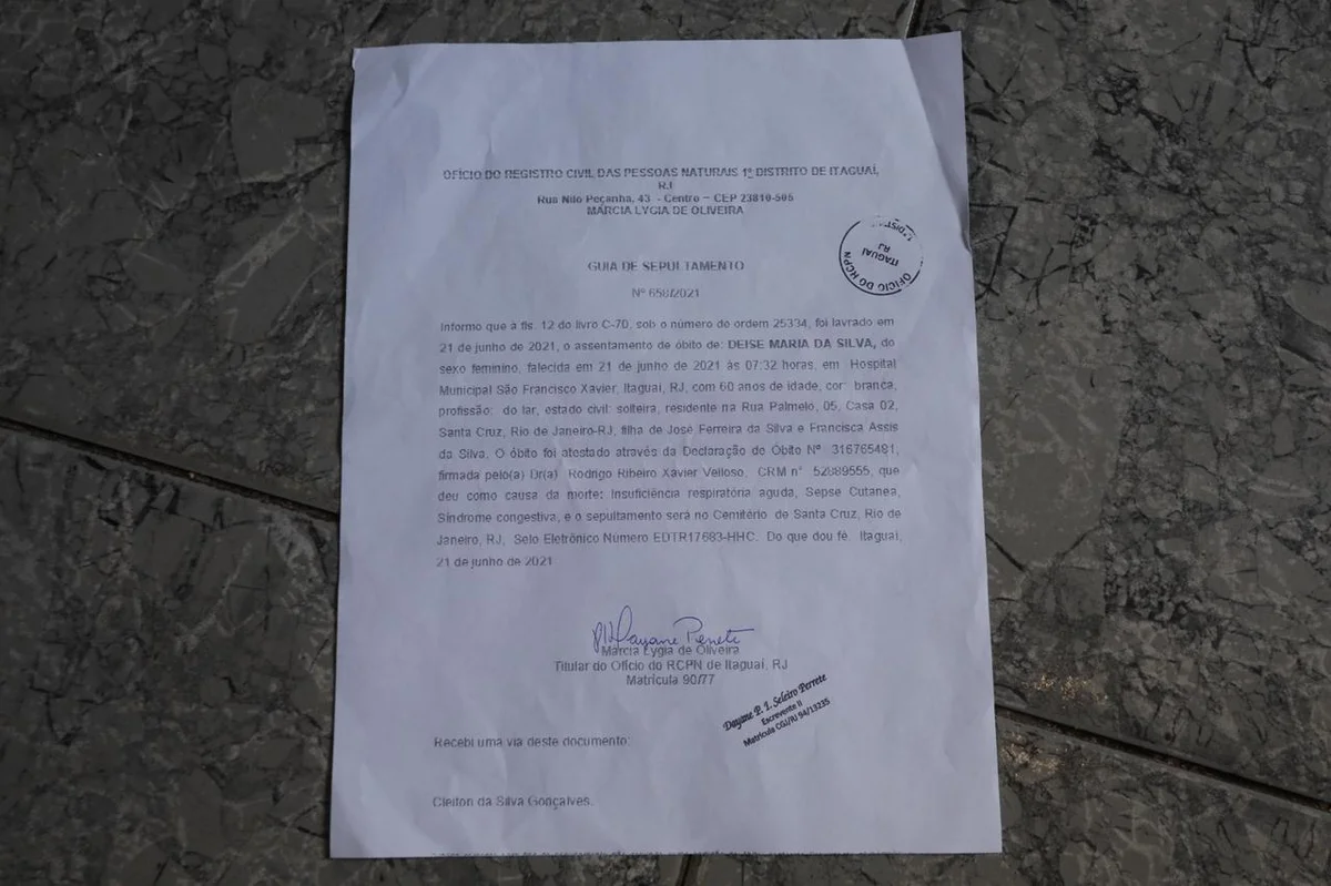 Cleiton tem a guia de sepultamento, mas não tem o corpo Cleiton tem a guia de sepultamento, mas não tem o corpo