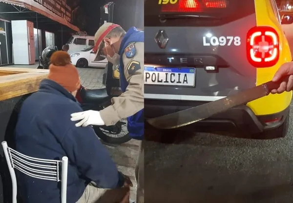 PR: por dívida de R$ 50, enteado golpeia padrasto com facão e é preso