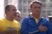 Silas Malafaia e o ex-presidente Jair Bolsonaro em ato na Avenida Paulista