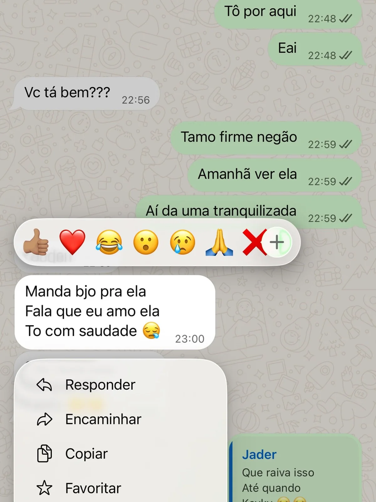 Kayky Bezerra recordou uma das conversas que teve com Nego Jader Kayky Bezerra recordou uma das conversas que teve com Nego Jader