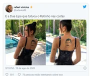 Dua Lipa tatuou o rosto do Ratinho? Entenda essa história maluca - imagem 5 Dua Lipa tatuou o rosto do Ratinho? Entenda essa história maluca - imagem 5