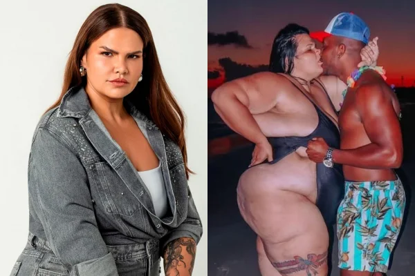 Após perder 100 kg, Thais Carla resgata fotos íntimas com marido