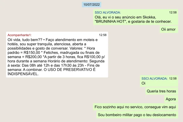 Veja mensagens que incriminam bombeiro que levou prostitutas a quartel - destaque galeria Veja mensagens que incriminam bombeiro que levou prostitutas a quartel - destaque galeria