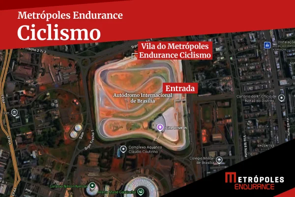 Imagem colorida da Localização do Metrópoles Endurance ciclismo