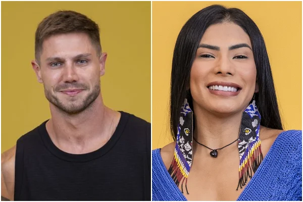 Montagem com fotos de Jonas e Marciele, do BBB 26