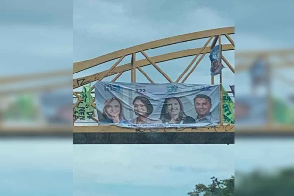 MP pede multa a Michelle, Bia Kicis e Celina por banner no dia da eleição