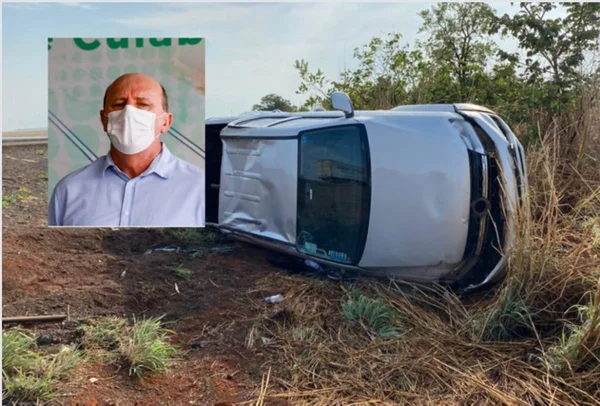 Sob chuvarada, caminhonete do deputado Neri Geller capota 3 vezes na BR-364