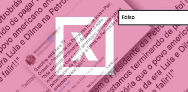 Captura de tela de post nas redes sociais com etiqueta de conteúdo falso