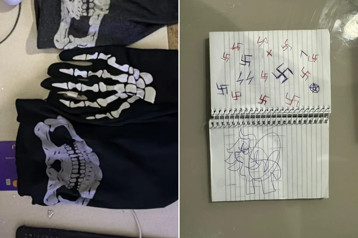 PF prende jovem de 19 anos com máscara e caderno de desenhos nazistas
