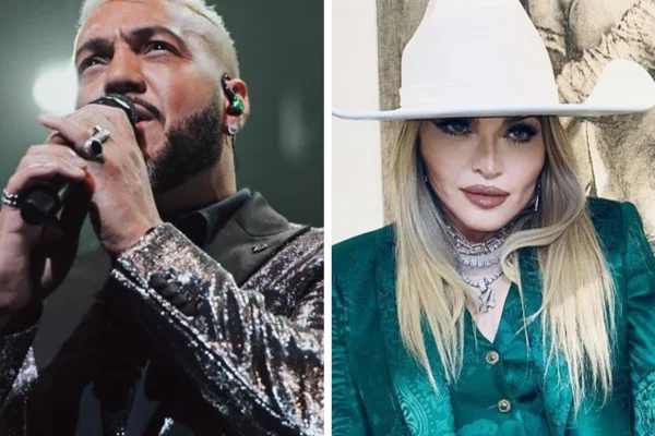 Montagem feita a partir de fotos das redes sociais de Belo e Madonna - Metrópoles