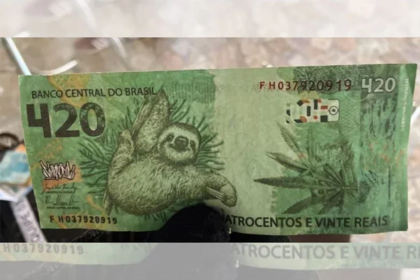 PF apreende cédula de R$ 420 com imagem de maconha em operação no AC
