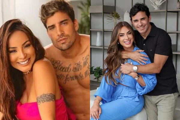 Foto colorida de Nakamura e Nicola Bahls com os ex