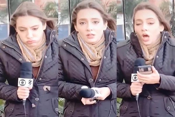 Repórter Ana Lívia Tavares sofre com frio intenso durante reportagem