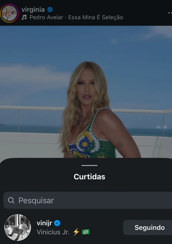 Vini Jr. interage com Virginia em dia de jogo do Brasil - destaque galeria