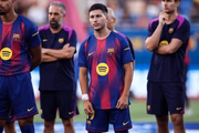 Roony Bardghji atuando com a camisa do Barcelona