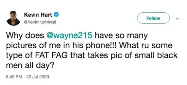 "Por que @wayne2015 tem tantas fotos minha em seu telefone??? Você é algum tipo de BICHA GORDA que tira fotos de homenzinhos negros o dia todo?" "Por que @wayne2015 tem tantas fotos minha em seu telefone??? Você é algum tipo de BICHA GORDA que tira fotos de homenzinhos negros o dia todo?"
