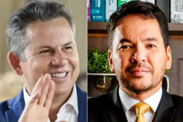 O governador do Mato Grosso, Mauro Mendes, e o desembargador Helio Nishiyama, do Tribunal de Justiça do Mato Grosso