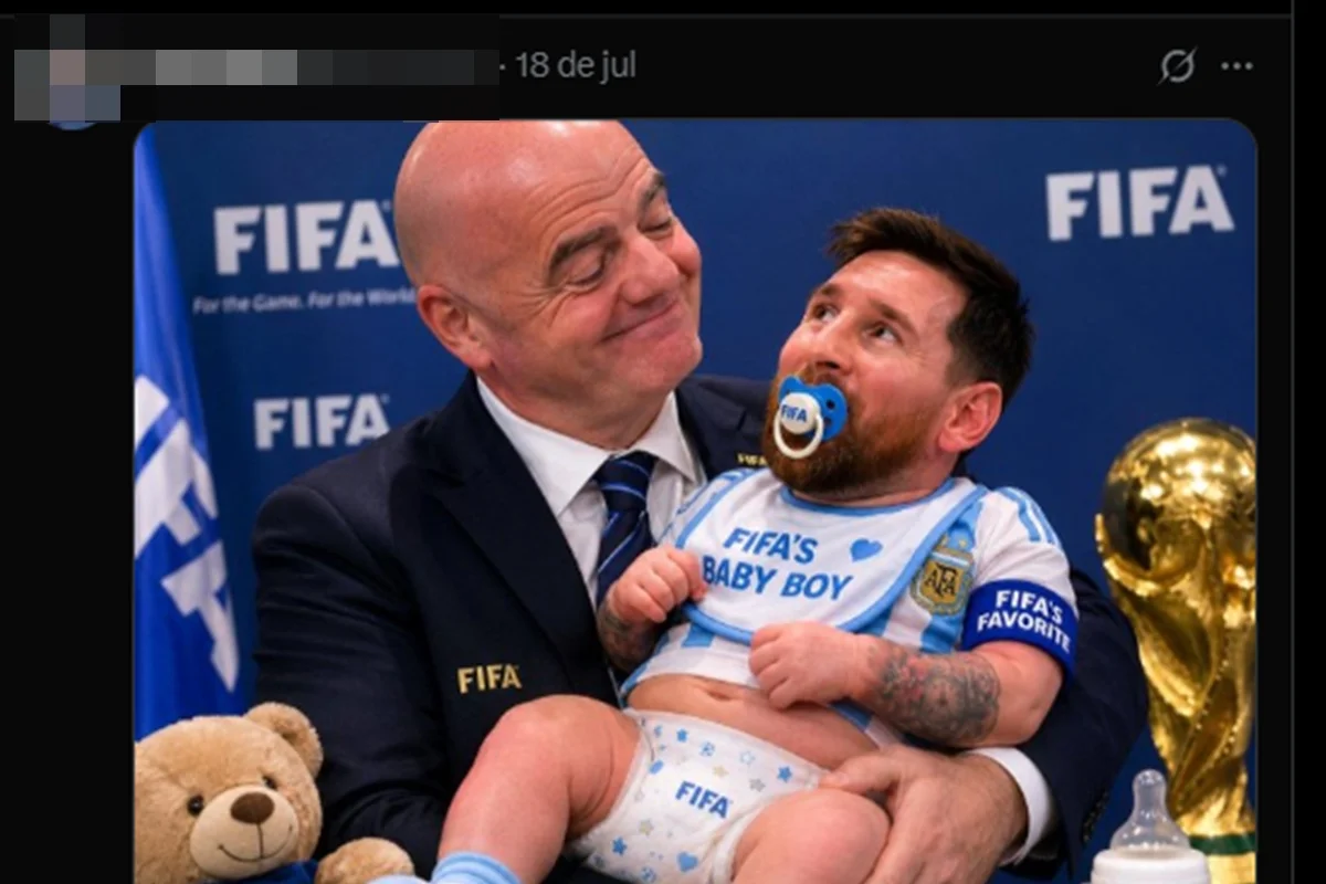 Montagens com Lionel Messi e Gianni Infantino, presidente da Fifa Montagens com Lionel Messi e Gianni Infantino, presidente da Fifa