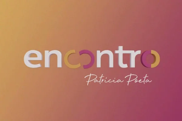 imagem com fundo colorido com a frase encontro com patricia poeta - metrópoles
