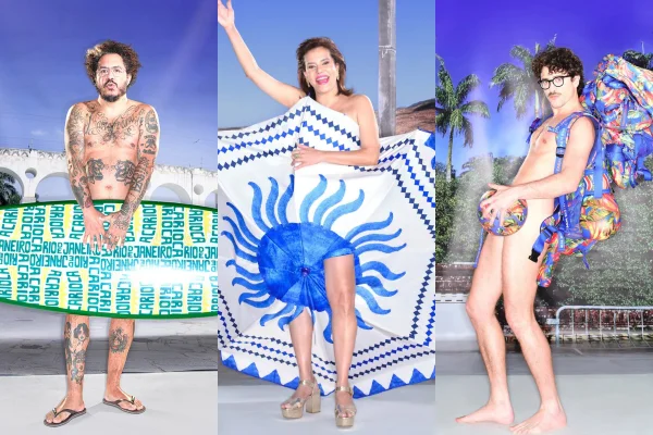 Marcelo D2, Narcisa e Jesuíta Barbosa em campanha da FarmEtc - Metrópoles