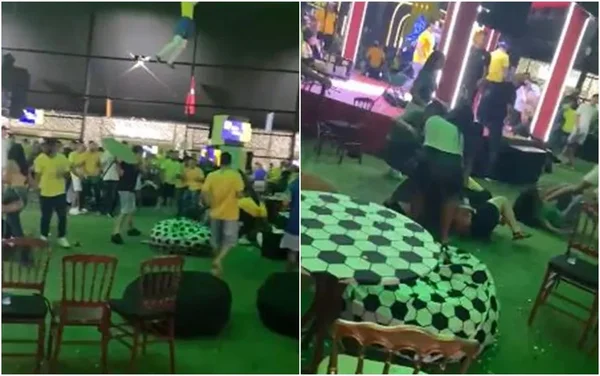 goias torcedores brigam durante jogo da copa