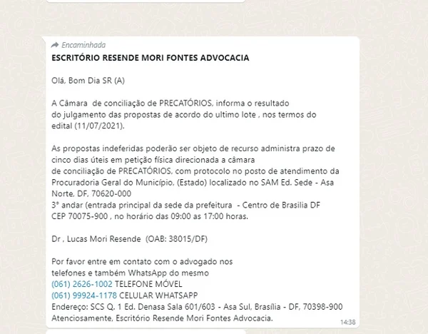 Mensagens de golpista