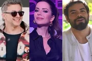 Ex e atual de Sandy, Lucas Lima e Pedro Andrade, surgem lado a lado na plateia do The Town

