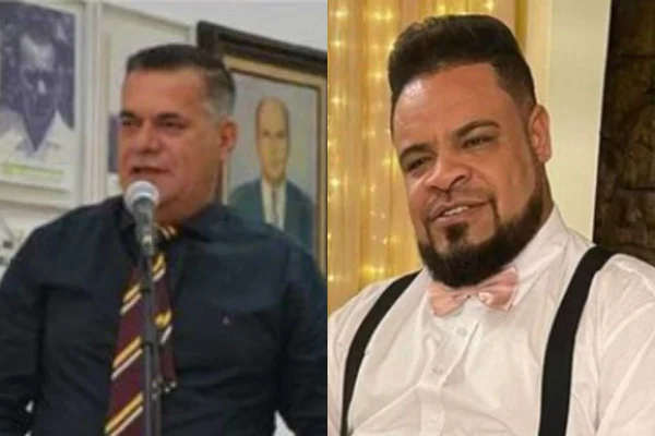 Montagem com duas imagens. À esquerda, foto de Inha. À direita, foto de Latrell